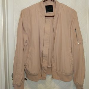 Zara lightweight blush pink bomber jacket.